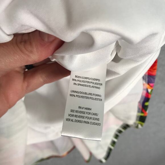 Donna Ricco Dress Womens Sz 4 Tropical Tiered Ruffle Vacation Pockets Sleeveless - Picture 9 of 14